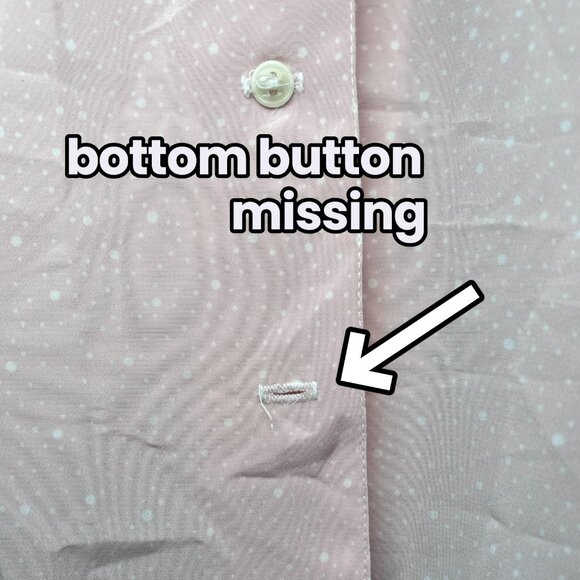 Vintage Decouvé Long Sleeve Button Down Shirt Pink Polka Dot Size 8 - Picture 9 of 10